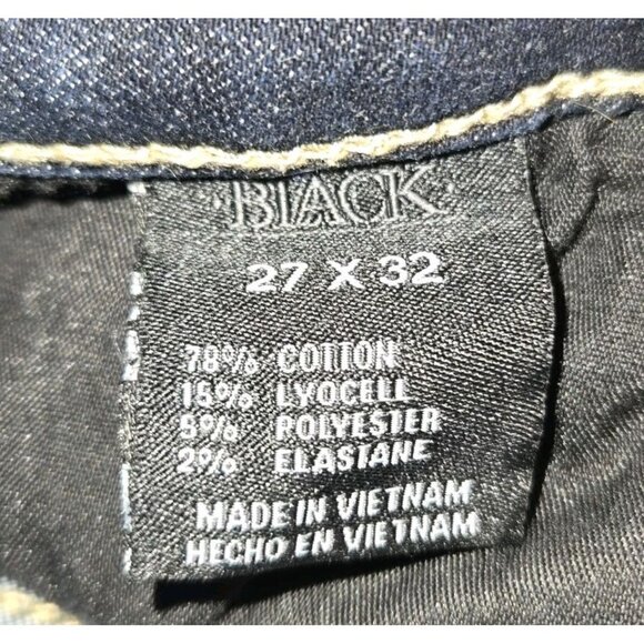 Buckle Black Womens Fit No 53 Bootcut Stretch Jeans Sz 27x32 Dark Wash Whiskered - Picture 9 of 10